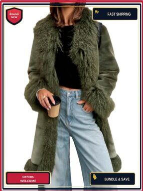 Faux Fur Coat Fuzzy Jacket Warm Winter Outerwear Loose Fit